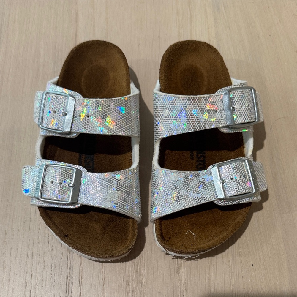 Birkenstock Kids Sparkly White Sandals